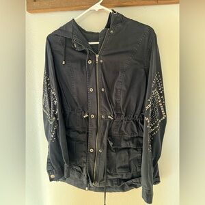 Torrid Black Utility Jacket with Embellishments